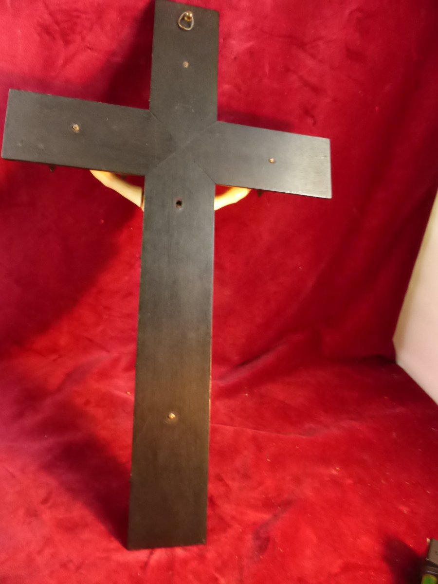 Crucifix En Ebene Christ Ivoire-photo-3