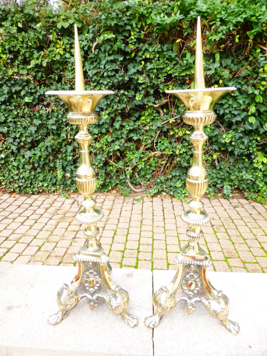 Pique Candles Bronze Dore Pair