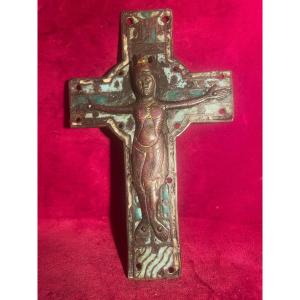 Crucifix  Limoges XIII Eme Siecle  Emaille 