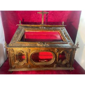 Early 19th Empire Wood Reliquary