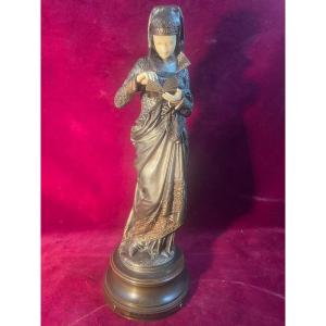 Liseuse Carrier Belleuse Bronze Chriselephantine