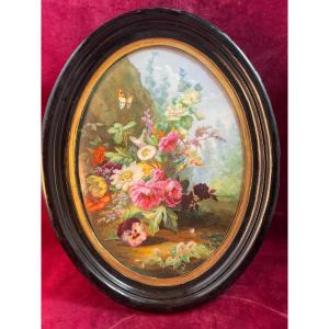 Napoleon III Flowers Porcelain Painting