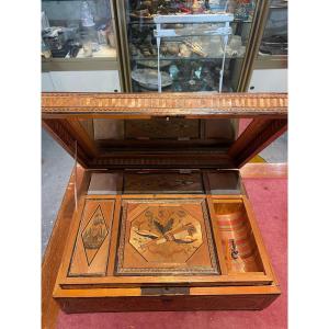 Straw Marquetry Sewing Box