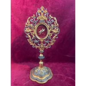 Gilded And Patinated Bronze Reliquary