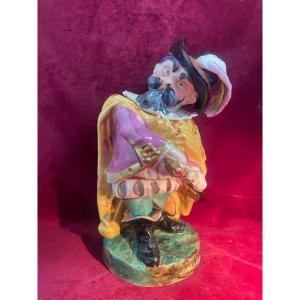 Paris Porcelain Tobacco Jar Musketeer