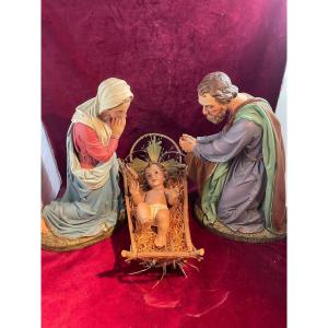 Sainte Famille Platre Colore grand modele