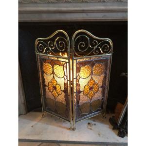 Brass Stained Glass Firewall Dore