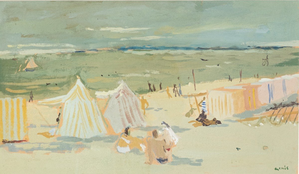 René Genis (1922-2004) - Animated Beach Scene 