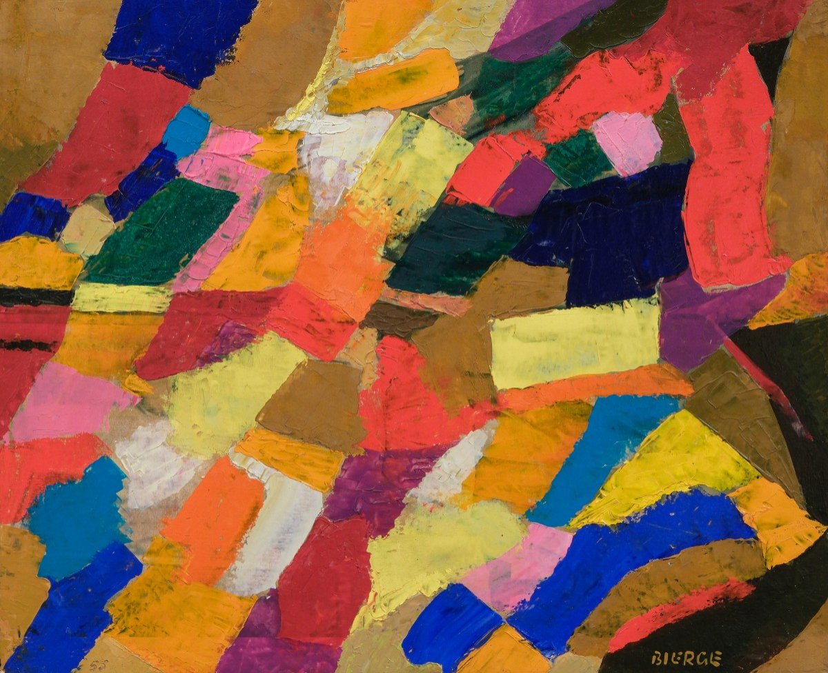 Roland Bierge (1922-1992) - Abstraction En Couleurs N°1655