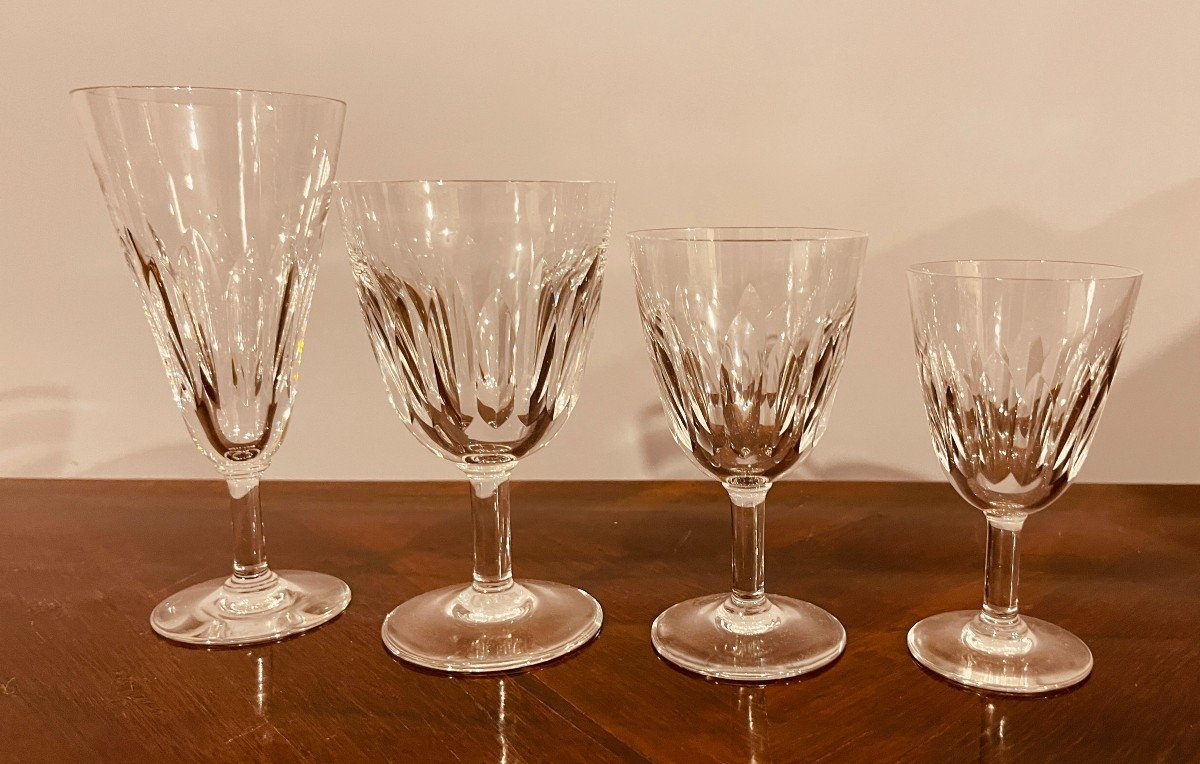 37 Crystal Glasses Signed Baccarat, Côte d'Azur Model-photo-2