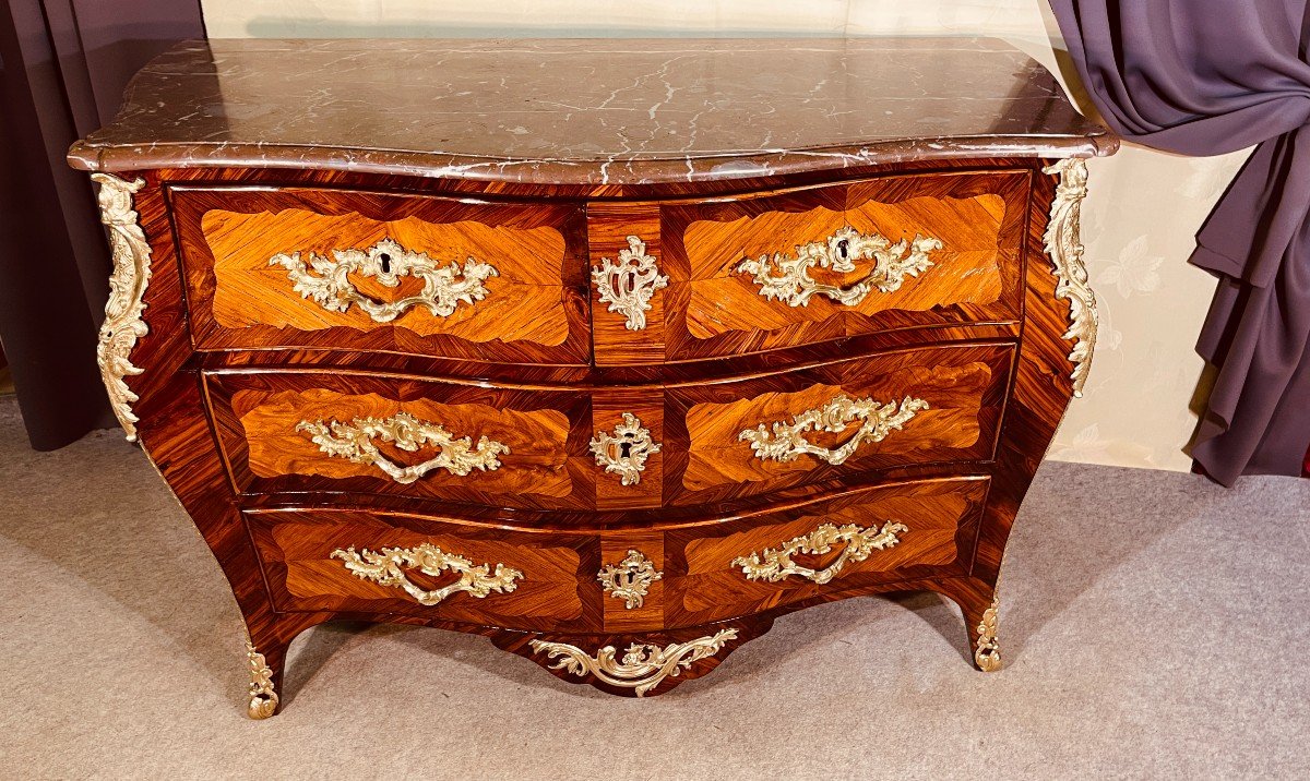 Commode Louis XV Estampille L.  BOUDIN ( 1735-1804 ) Epoque XVIIIe Siècle -photo-1