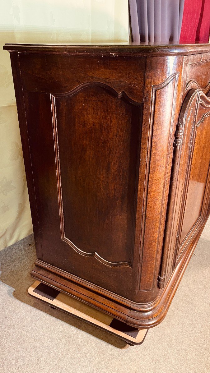 Louis XV Hunting Buffet In Solid Mahogany, Eighteenth Century-photo-6