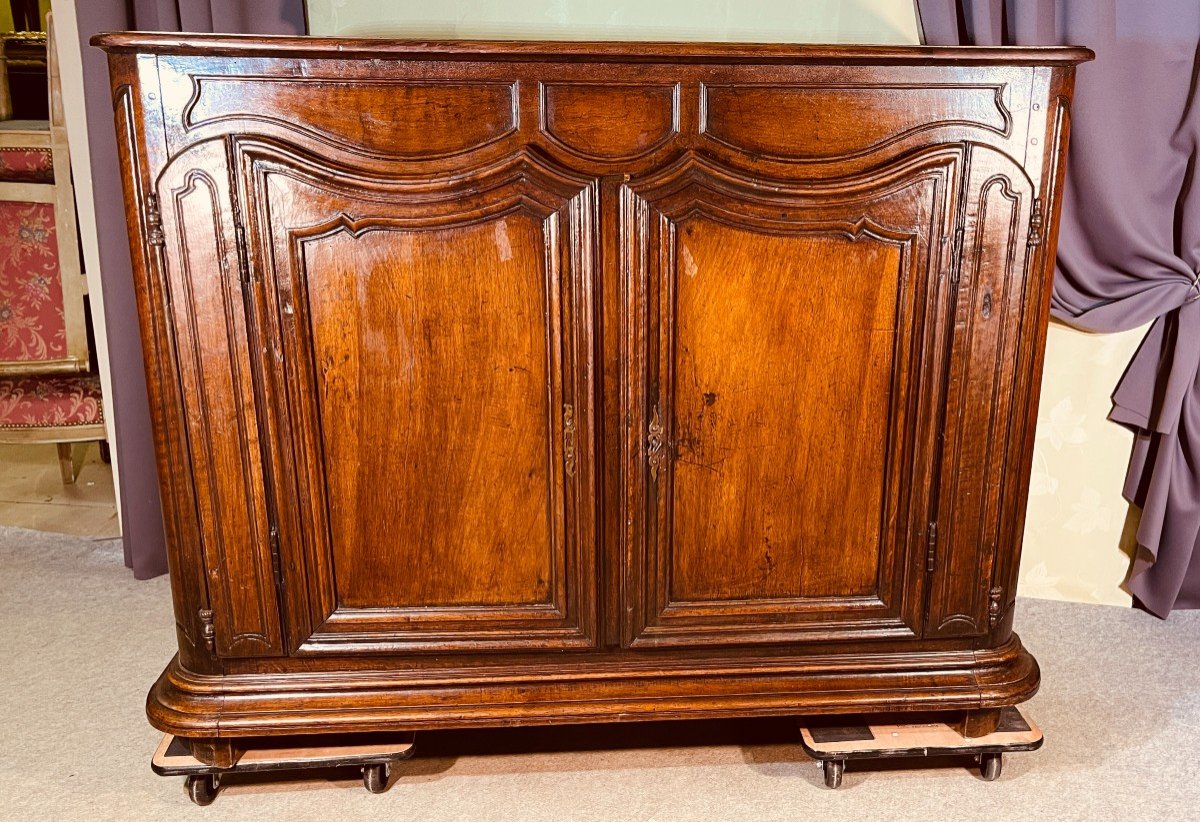 Louis XV Hunting Buffet In Solid Mahogany, Eighteenth Century