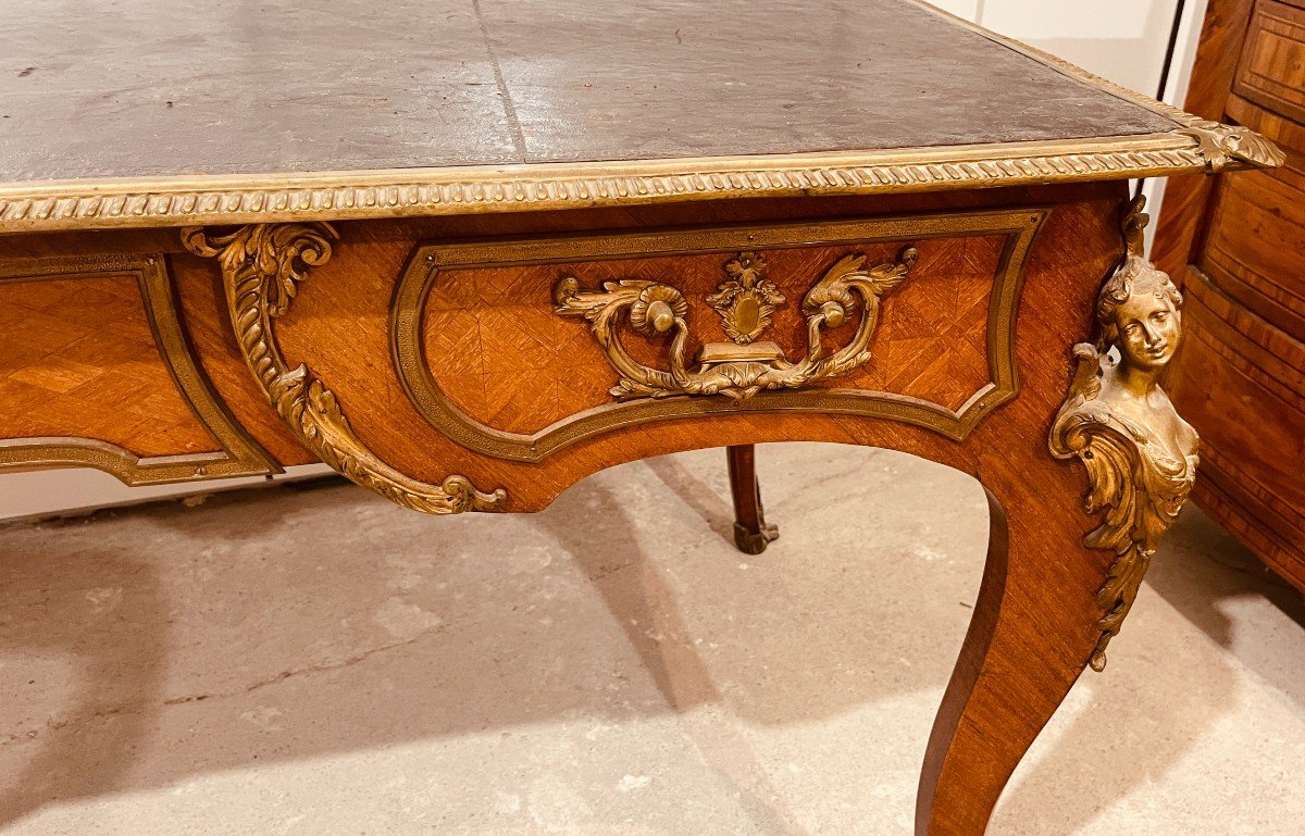 Bureau Louis XV Aux Espagnolettes , Epoque XIXe -photo-4