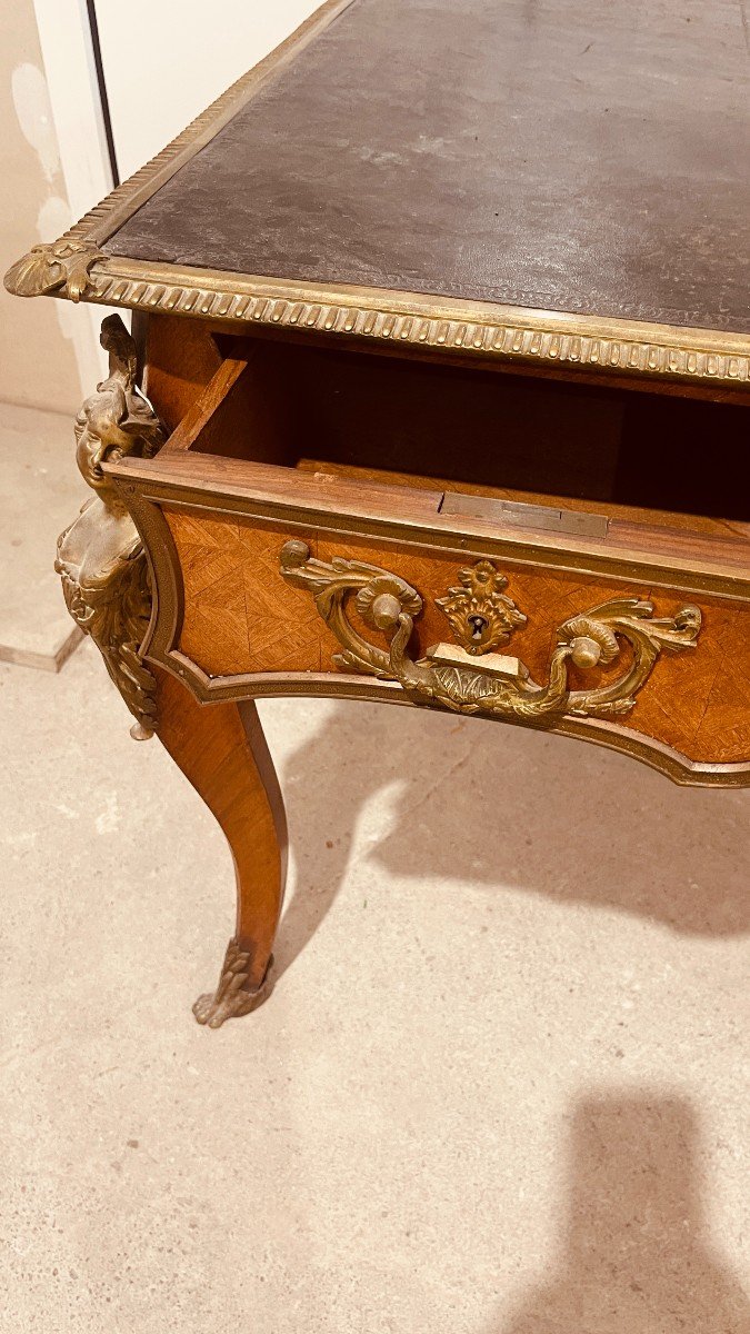 Bureau Louis XV Aux Espagnolettes , Epoque XIXe -photo-4