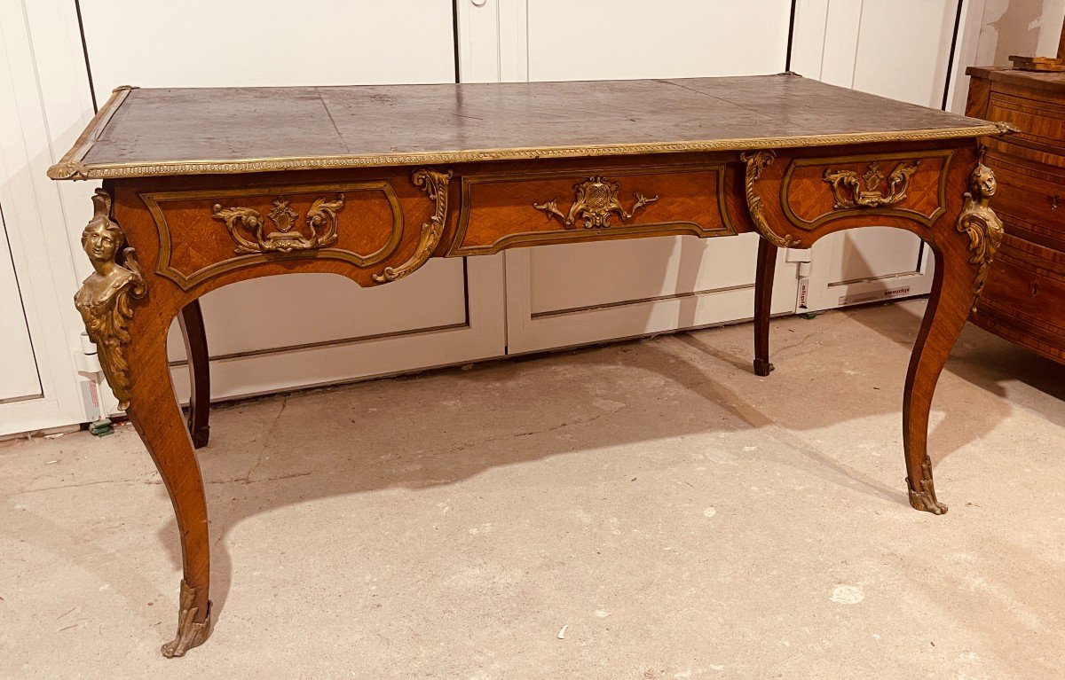 Bureau Louis XV Aux Espagnolettes , Epoque XIXe -photo-7