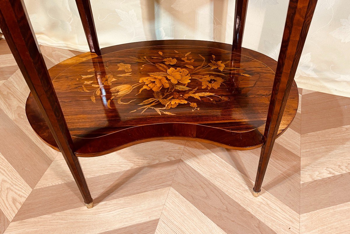 Marquetry Pedestal Table, 19th Century-photo-3