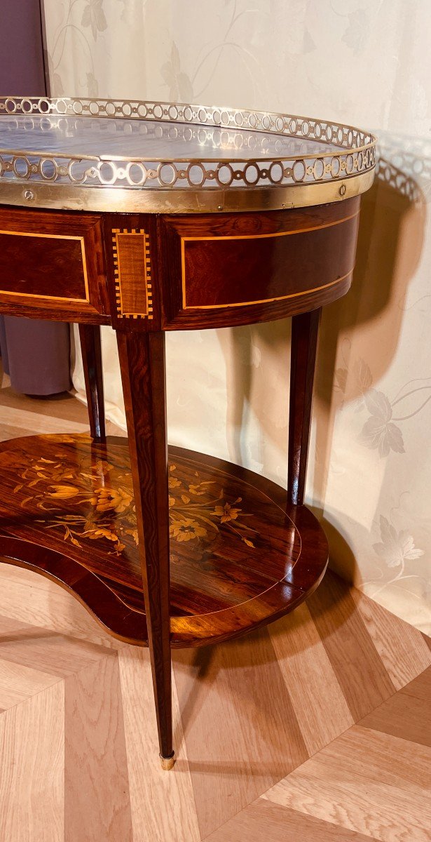 Marquetry Pedestal Table, 19th Century-photo-3