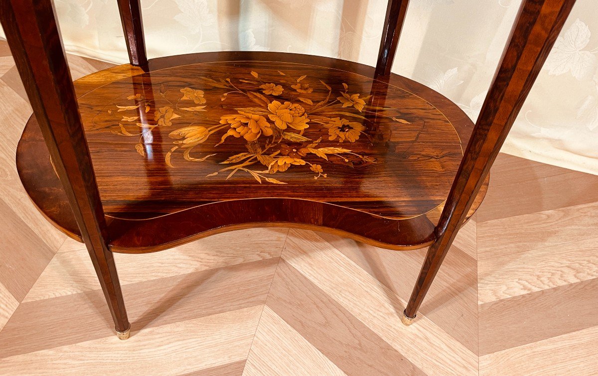 Marquetry Pedestal Table, 19th Century-photo-4