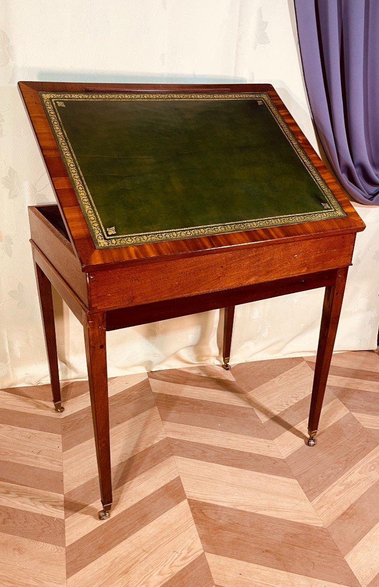 Table Louis XVI , d'Architecte en Acajou , Epoque XVIIIe -photo-3