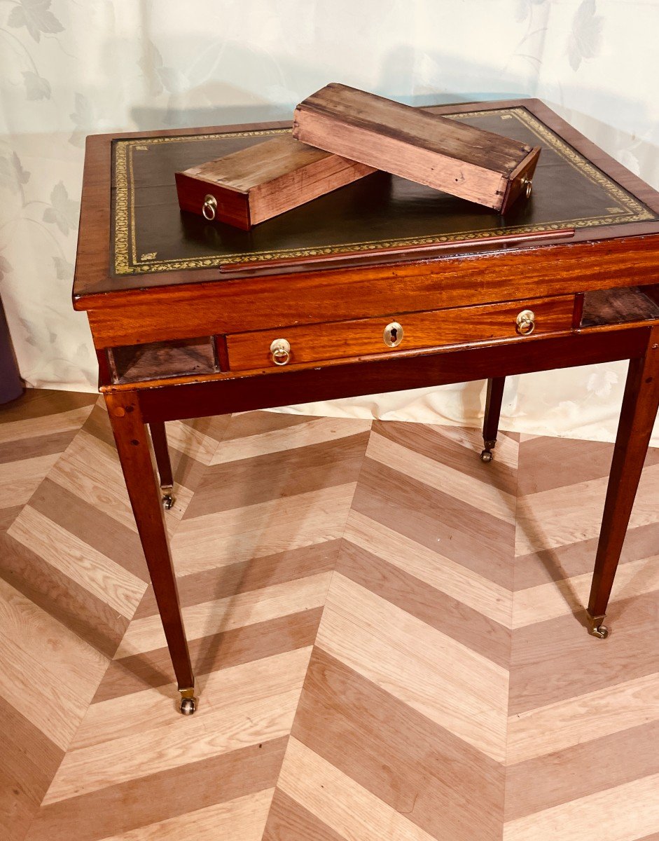 Louis XVI Architect's Table In Mahogany, 18th Century-photo-6