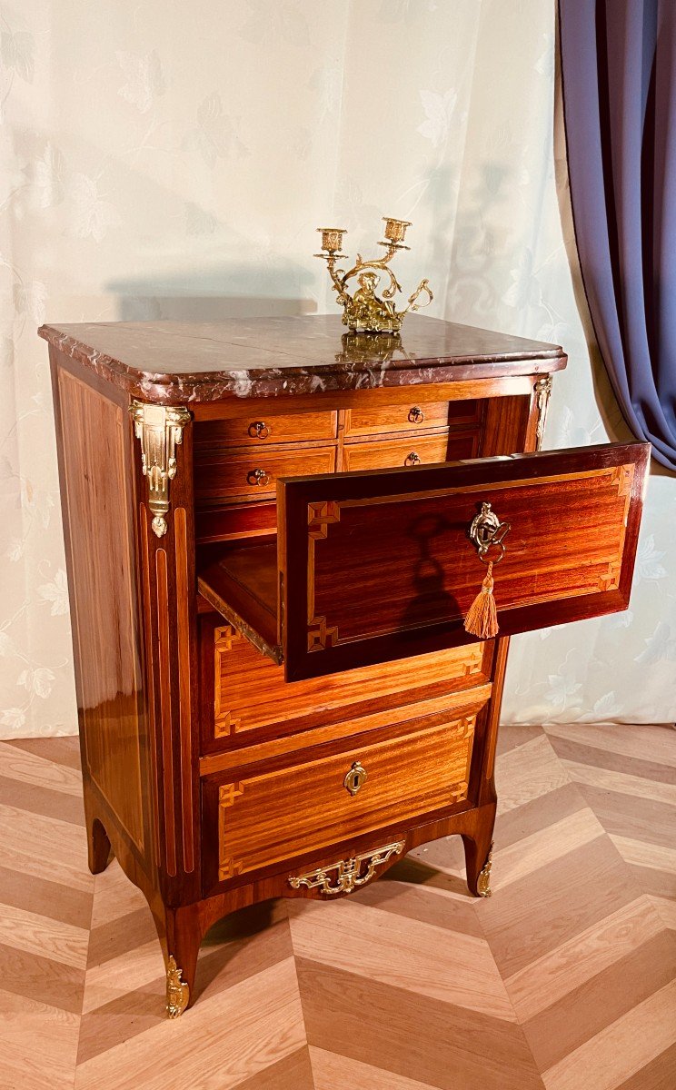 Furniture With 3 Drawers, Guillaume Cordie Stamp, 18th -photo-1