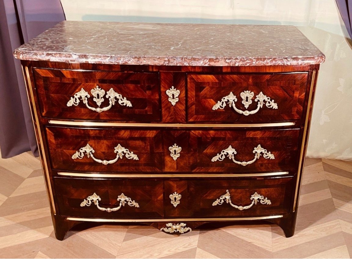 Commode Louis XIV En Palissandre , 18ème Siècle 