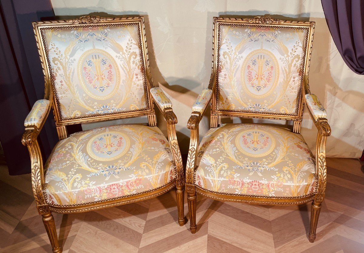 Paire De Fauteuils Louis 16  , Epoque XIXe Siècle -photo-8