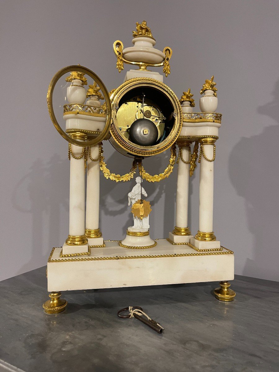 Pendule Portique Louis XVI  Signée SCHMIT , Epoque 18ème -photo-8