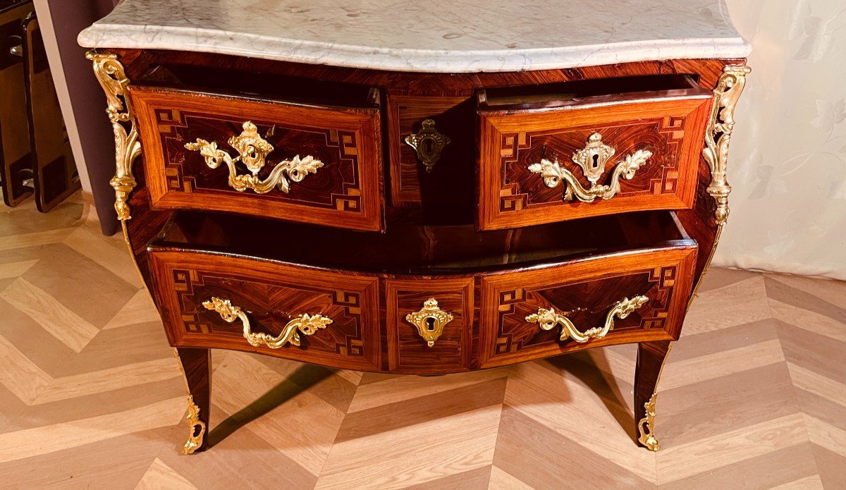 Louis XV Curved Commode, 18th Century Period -photo-6