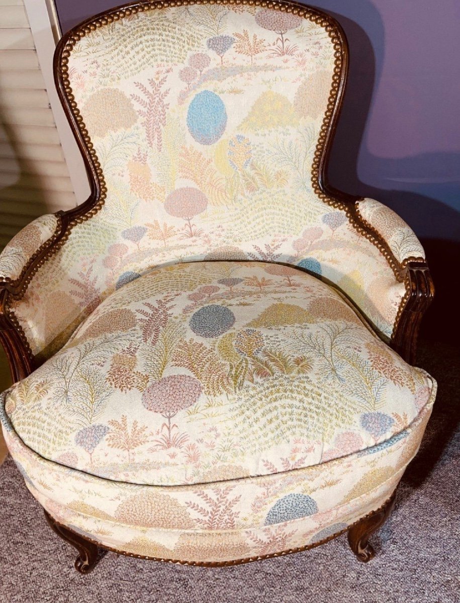 Pair Of Bergères With Cushions, 19th Century -photo-3