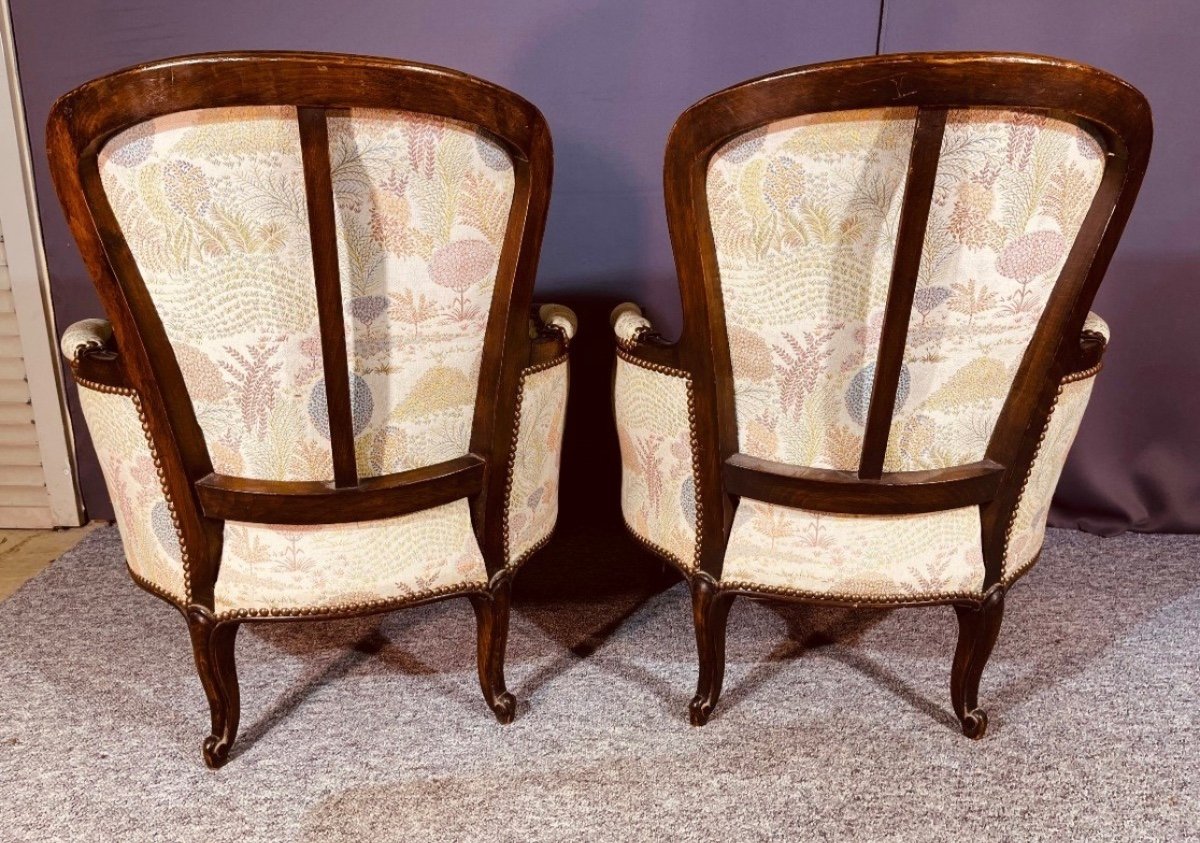 Pair Of Bergères With Cushions, 19th Century -photo-5