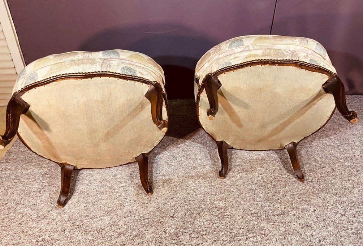 Pair Of Bergères With Cushions, 19th Century -photo-6