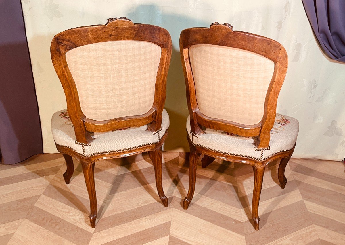 2 Chaises Louis XV ( Attr ) Pierre NOGARET ( 1718-1771 ) -photo-3