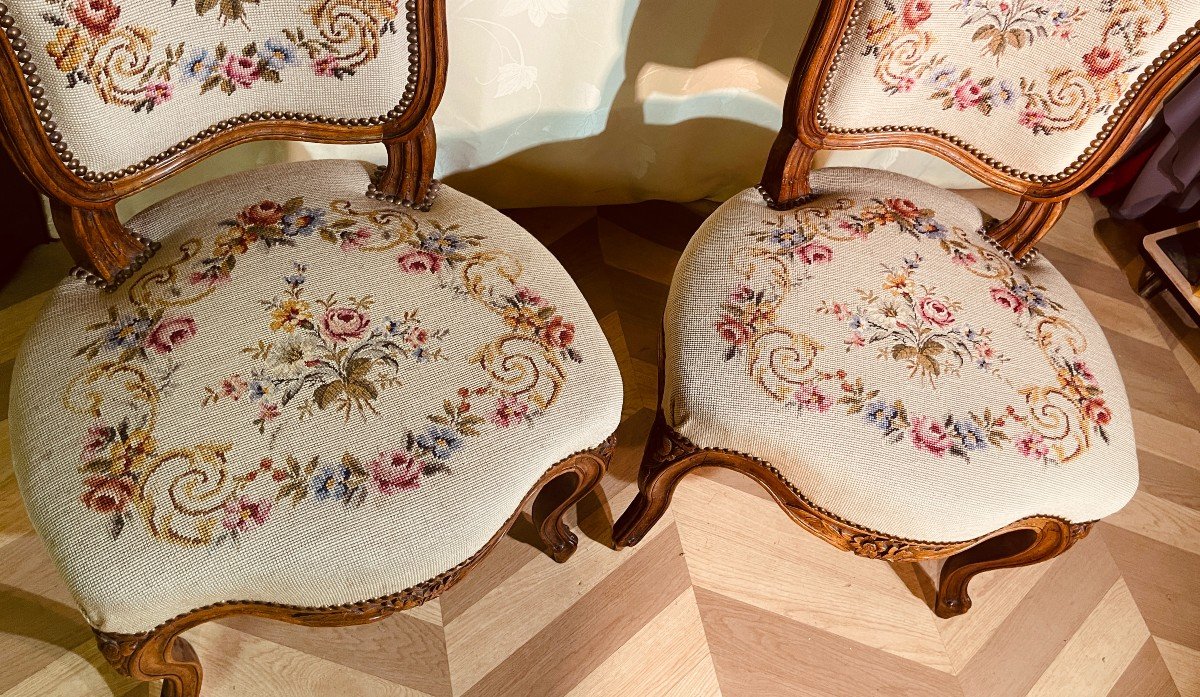 2 Chaises Louis XV ( Attr ) Pierre NOGARET ( 1718-1771 ) -photo-4