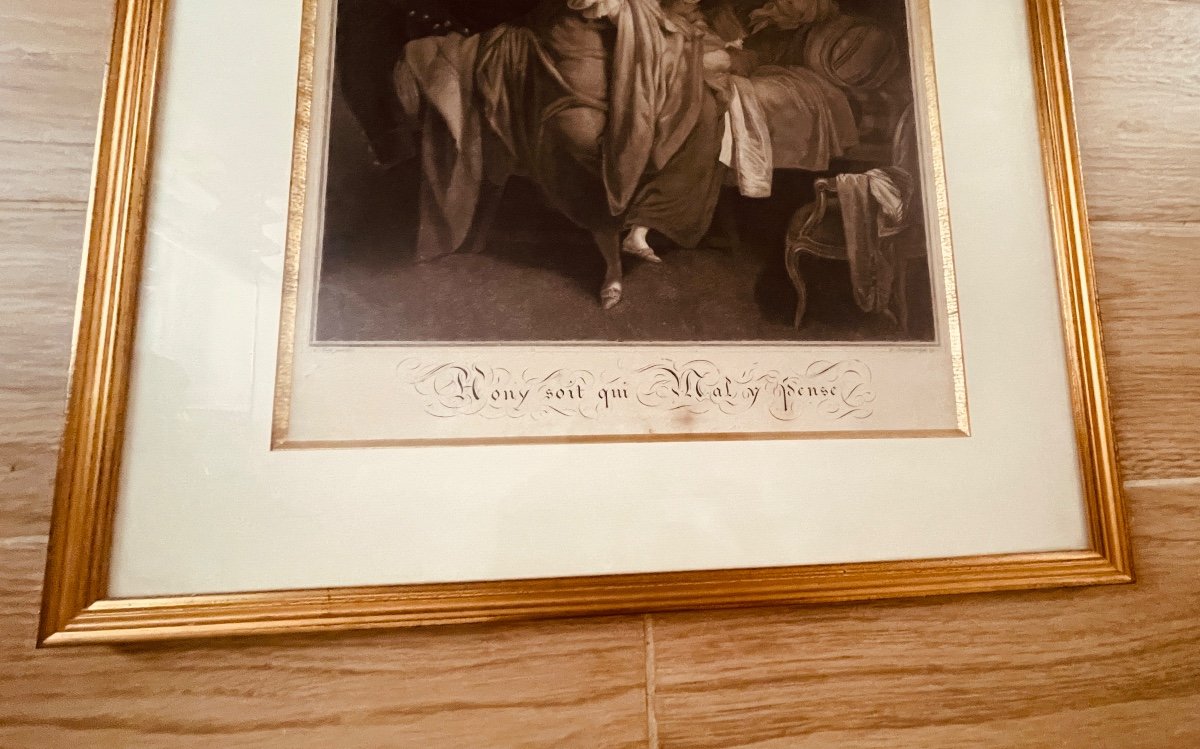 Gravure :  HONY SOIT QUI MAL Y PENSE Date 1792 -photo-6