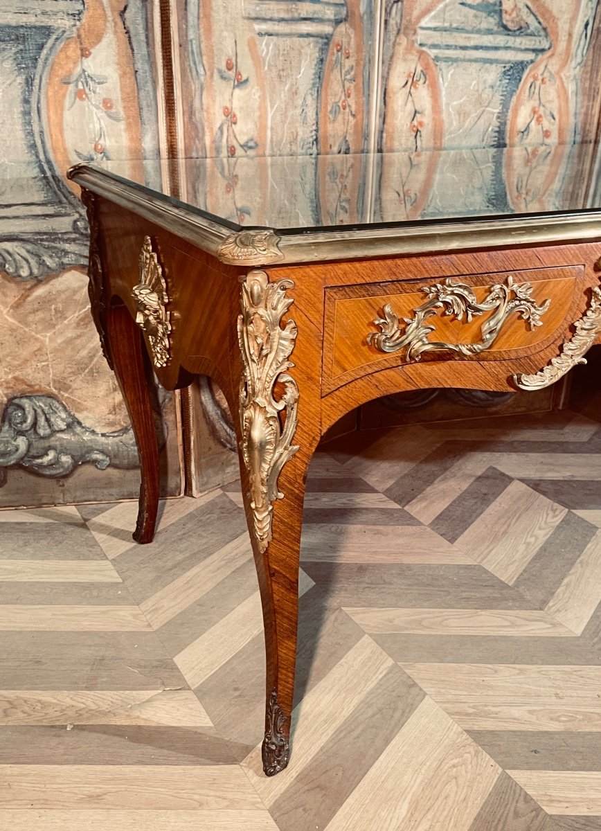 Louis XV Desk With 6 Drawers, 19th Century -photo-2