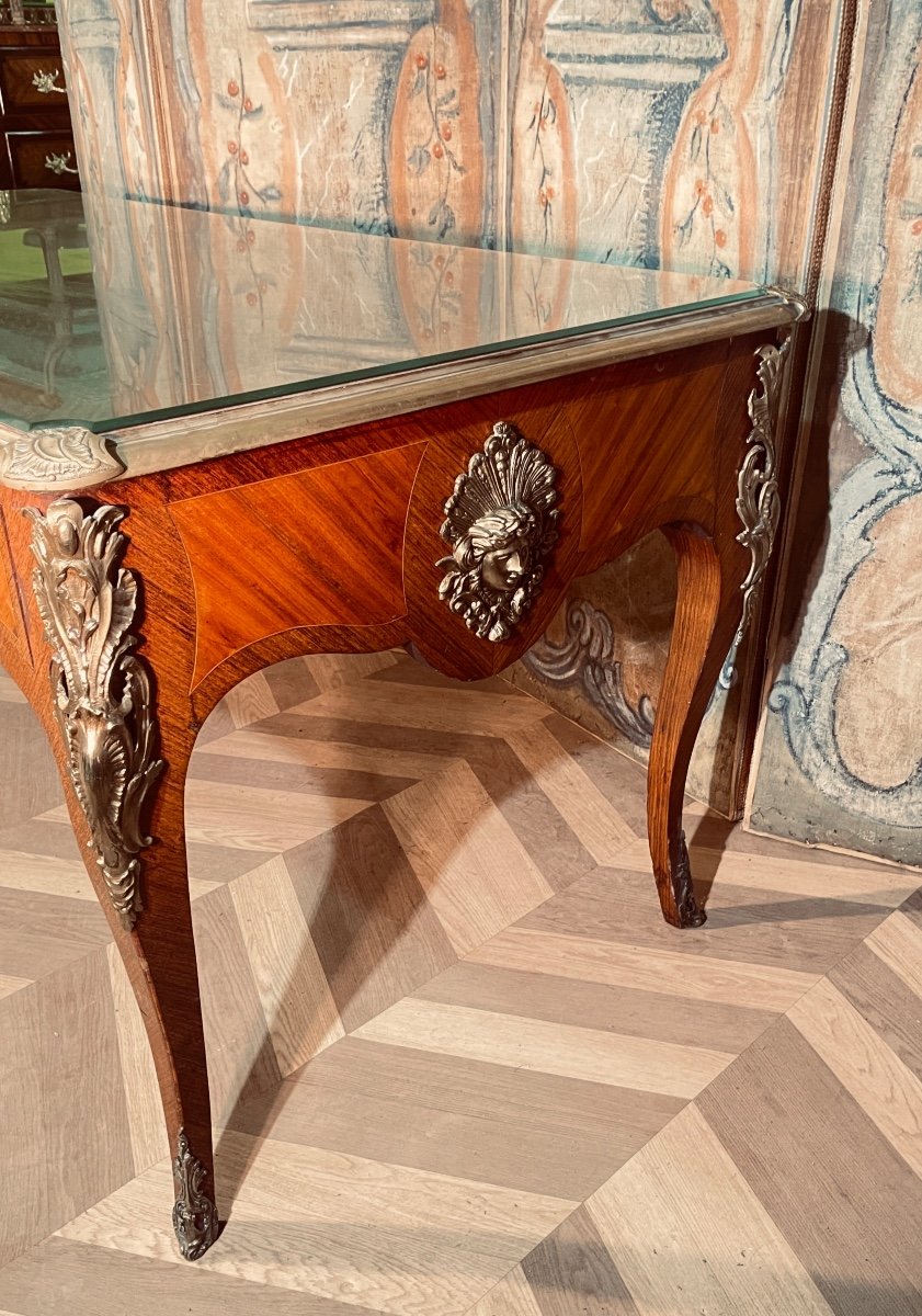 Louis XV Desk With 6 Drawers, 19th Century -photo-1