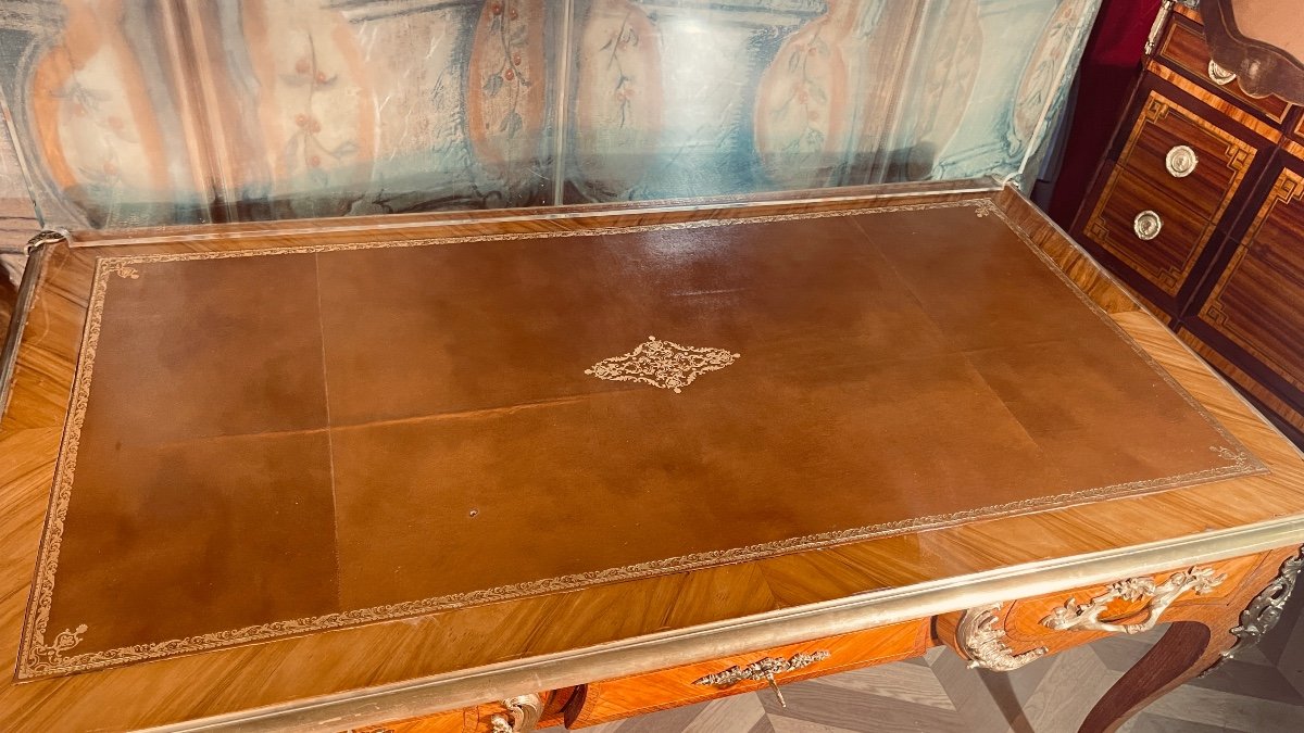 Louis XV Desk With 6 Drawers, 19th Century -photo-3