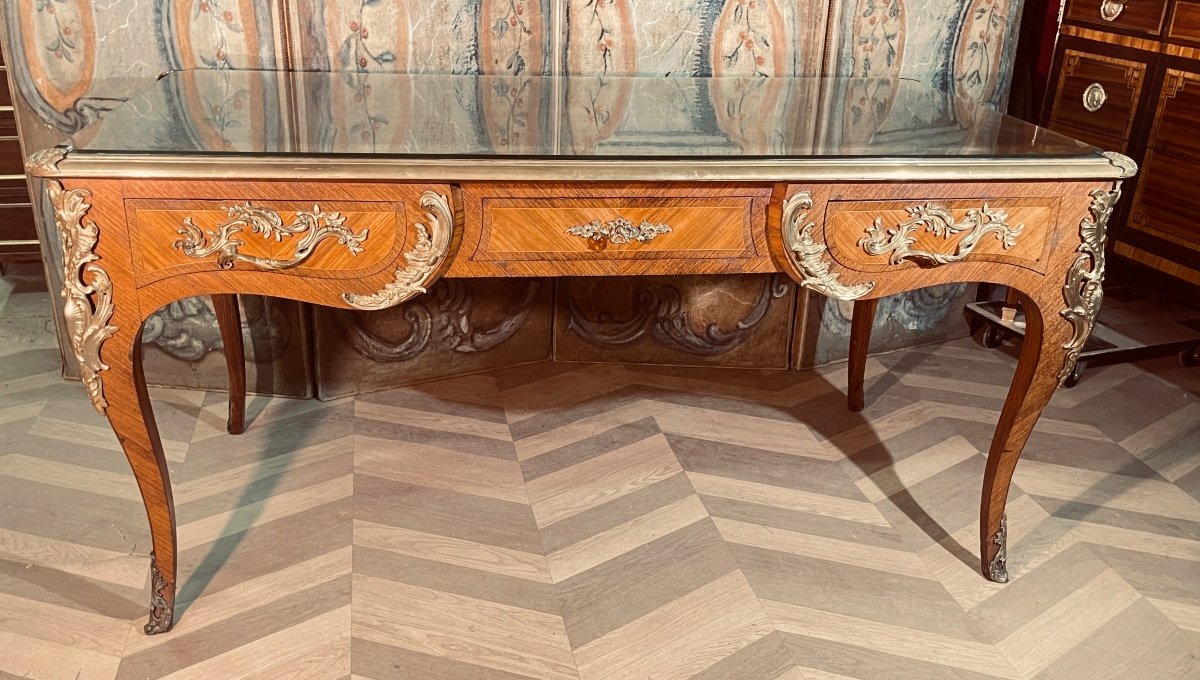 Louis XV Desk With 6 Drawers, 19th Century -photo-7