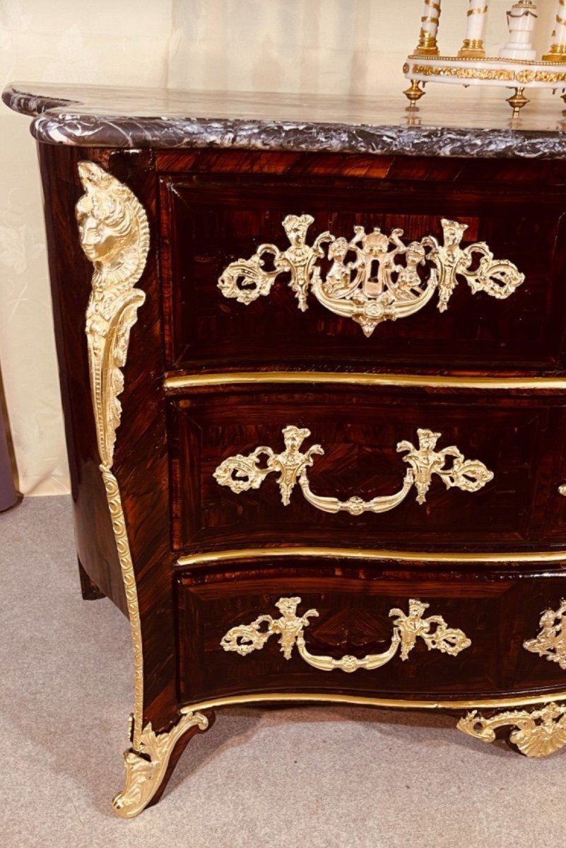 Commode Régence Aux Espagnolettes , 18eme Siècle -photo-2