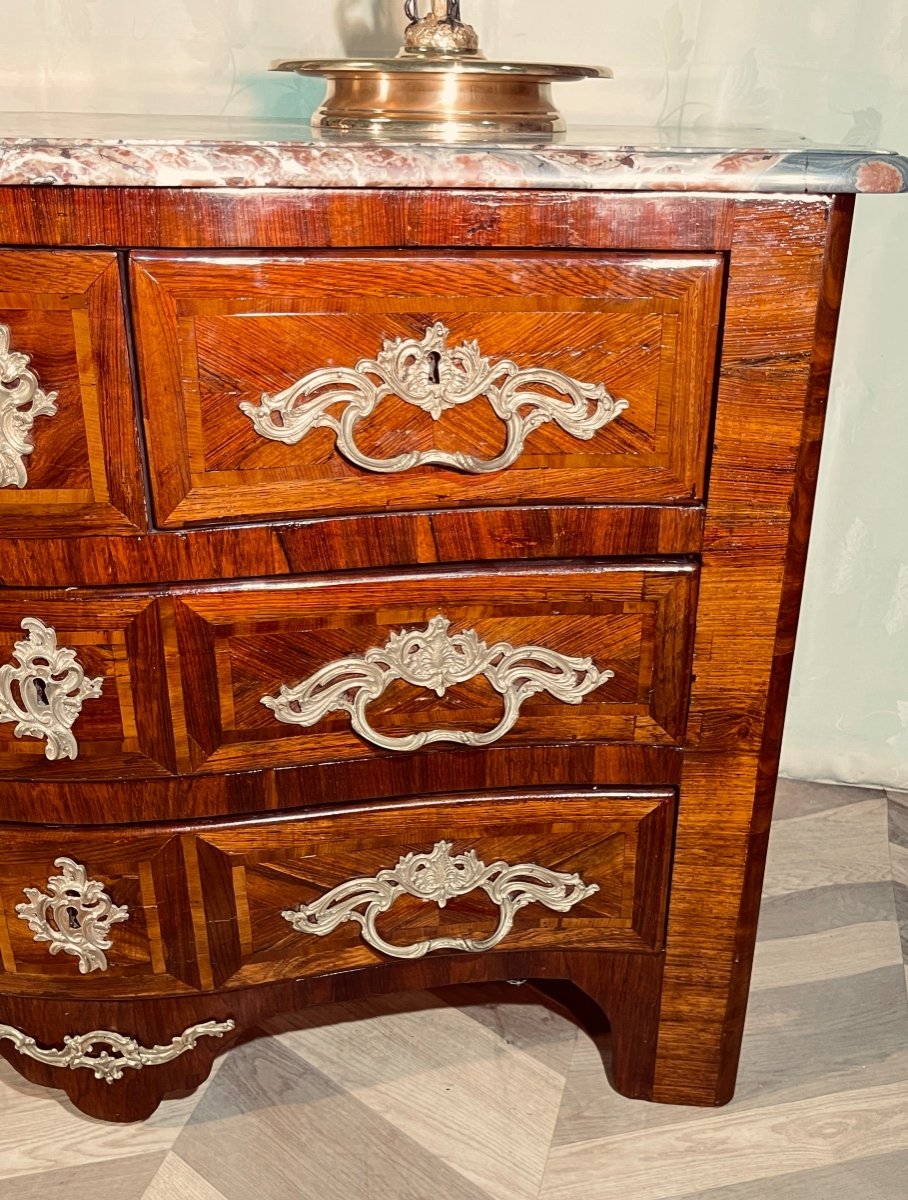 Louis XIV Chest Of Drawers, Curved On All Sides, 18th Century -photo-2