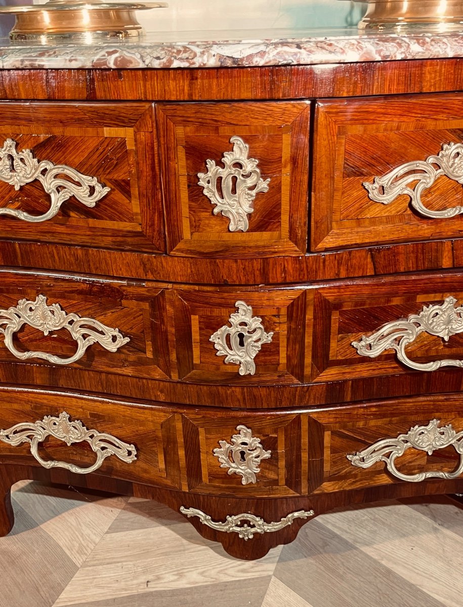 Louis XIV Chest Of Drawers, Curved On All Sides, 18th Century -photo-3