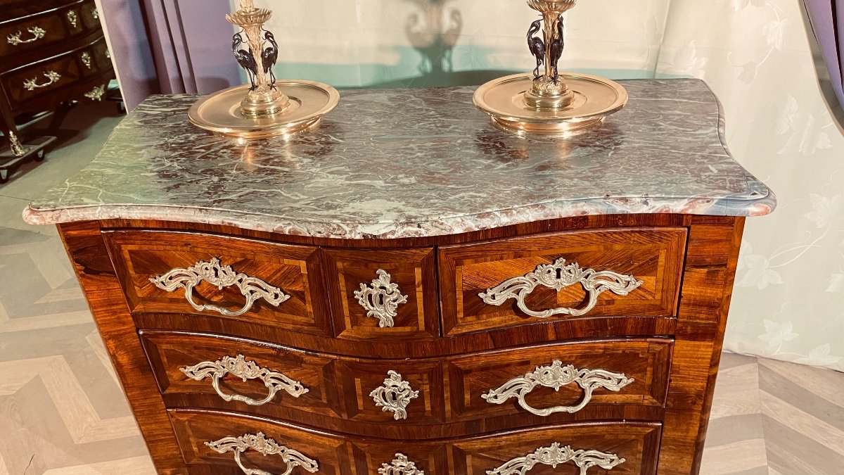 Louis XIV Chest Of Drawers, Curved On All Sides, 18th Century -photo-4