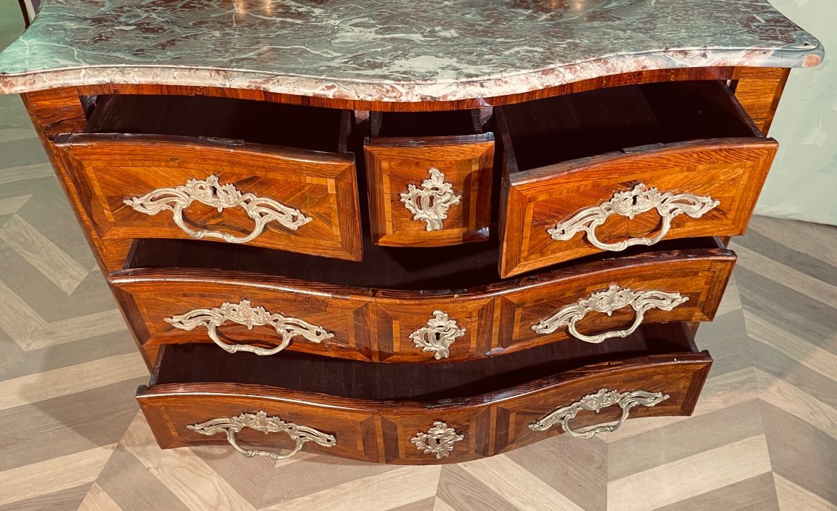 Louis XIV Chest Of Drawers, Curved On All Sides, 18th Century -photo-2