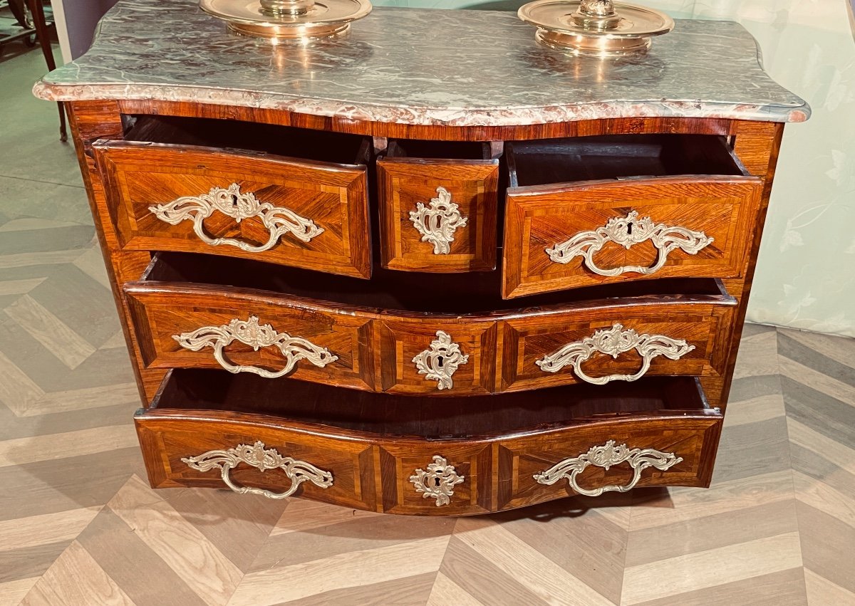 Louis XIV Chest Of Drawers, Curved On All Sides, 18th Century -photo-5