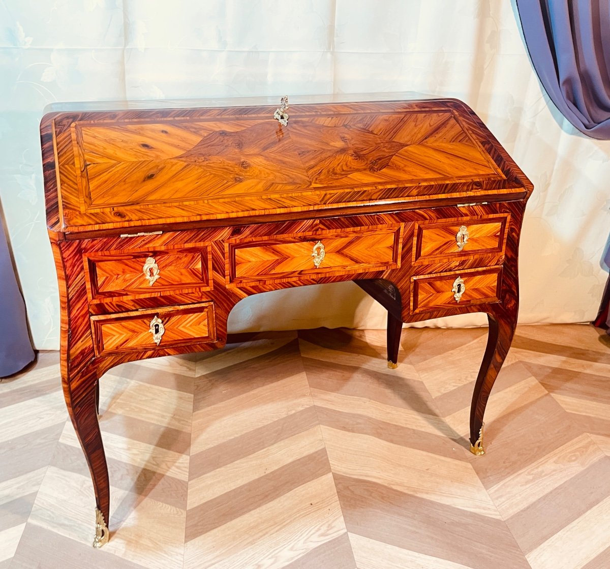 Bureau De Pente , Louis XV , époque 18eme -photo-4