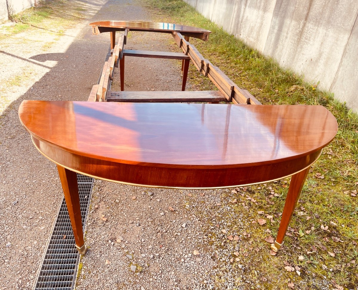 8-leg Table, Blond Mahogany, Directoire Period, 18th Century -photo-2