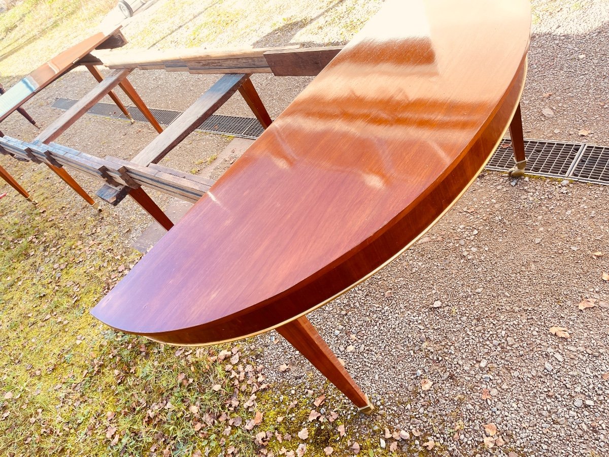 8-leg Table, Blond Mahogany, Directoire Period, 18th Century -photo-1