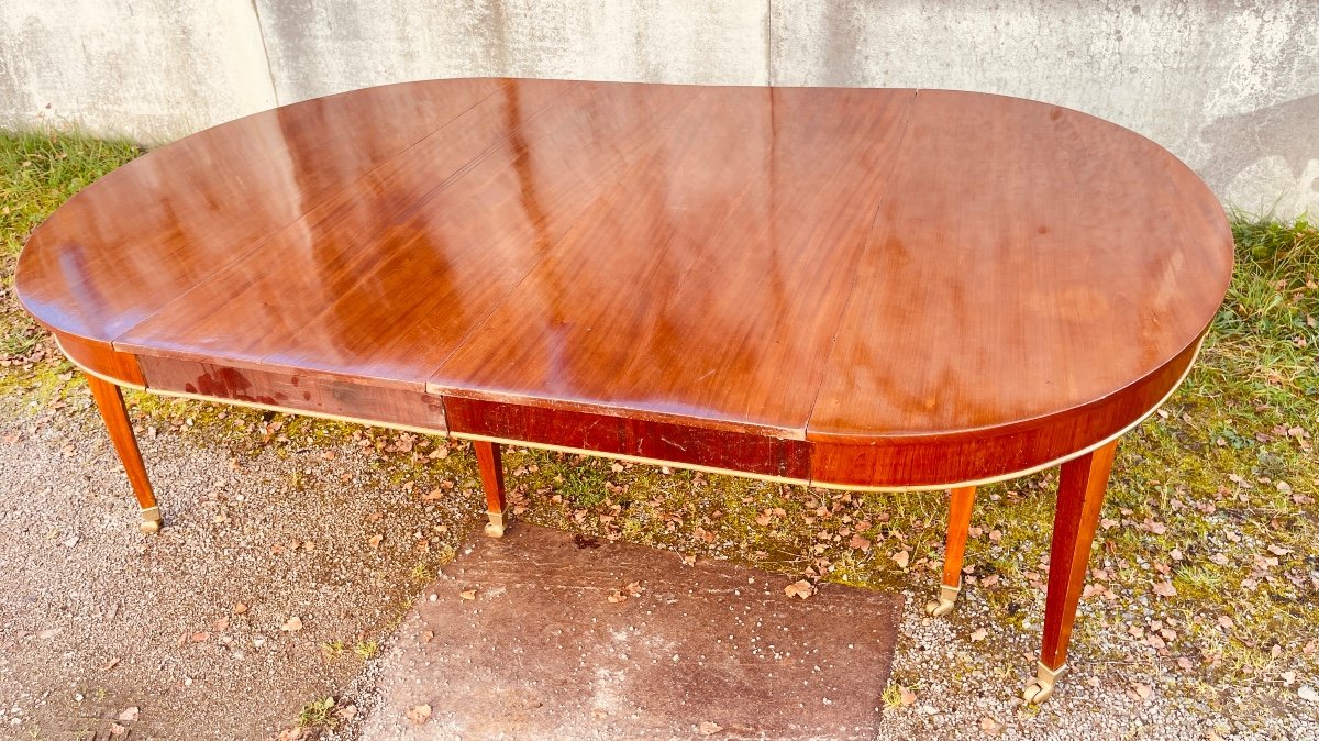 8-leg Table, Blond Mahogany, Directoire Period, 18th Century -photo-4